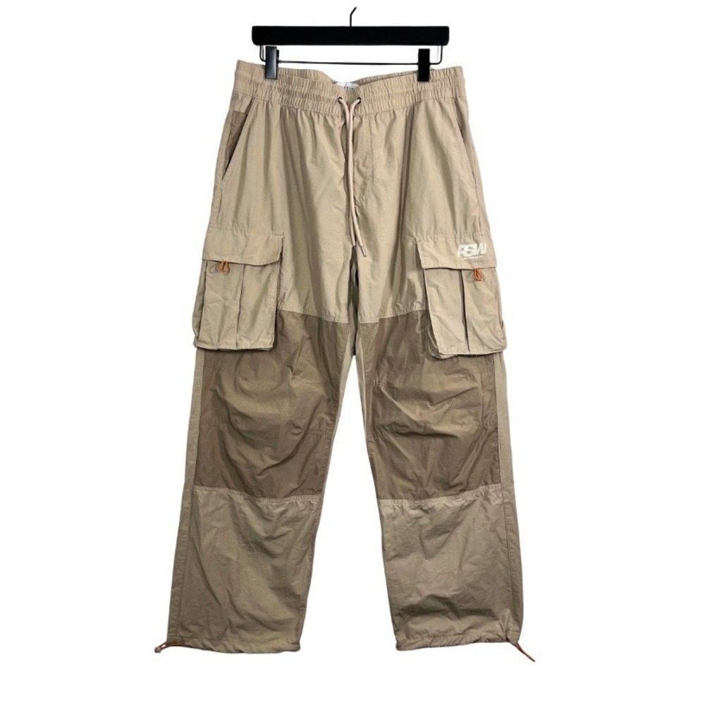 PacSun Baggy Cargo Pants Men's L Beige Tan Drawstring Wide Leg Utility Skate Y2K